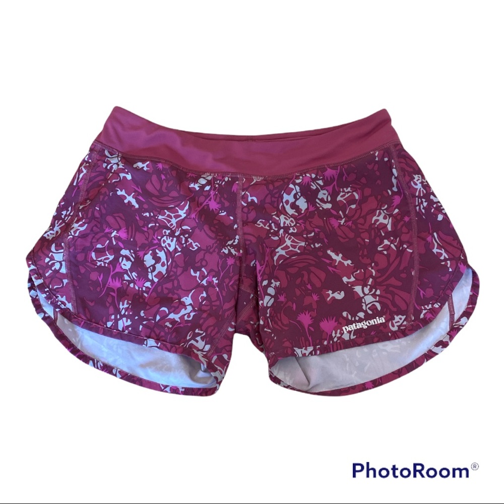 Patagonia Pink Floral Athletic Shorts